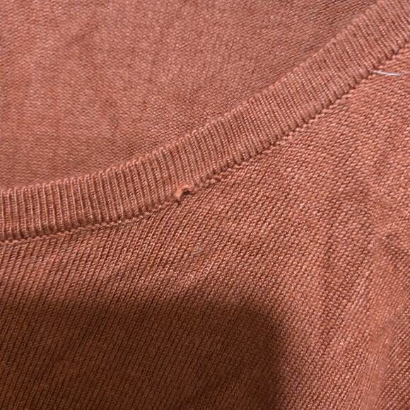 JM Collection Rust Orange Studded Sleeve Sweater Top XL - Picture 7 of 9